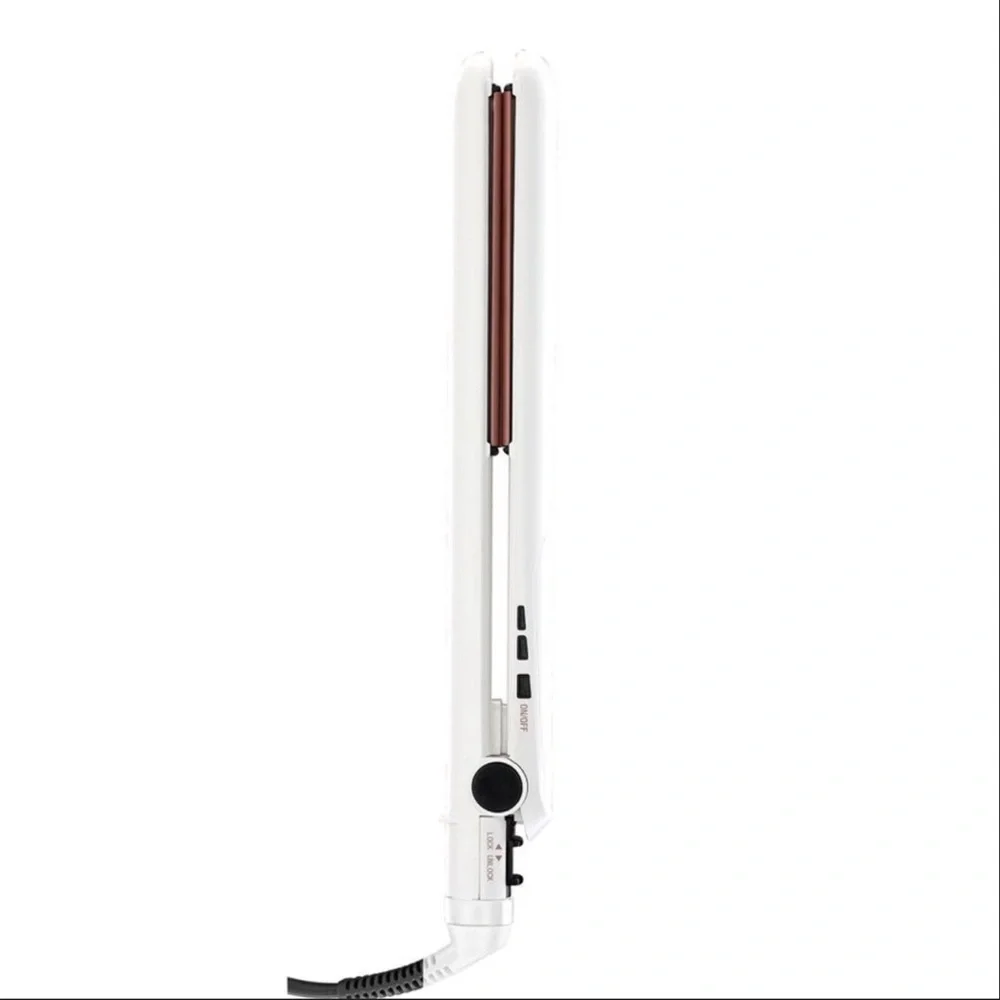 Conair White and Rose Gold Hair Straightener - Dual Voltage Flat Iron